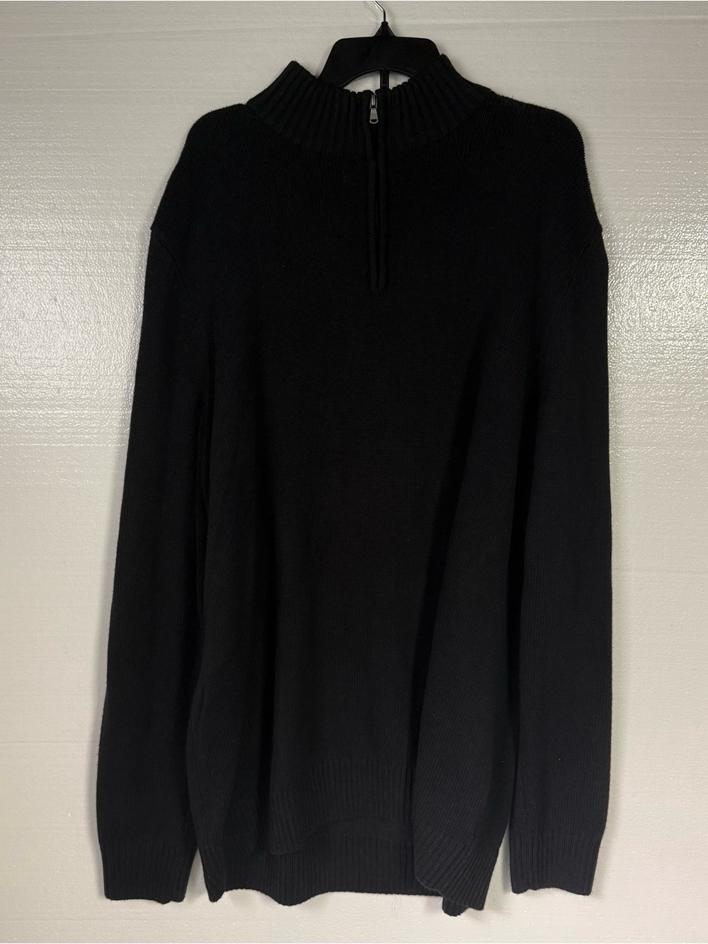 Sonoma Sweater Men 3XL Tall Black Quarter Zip Muck Neck Pullover Knit Ribbed